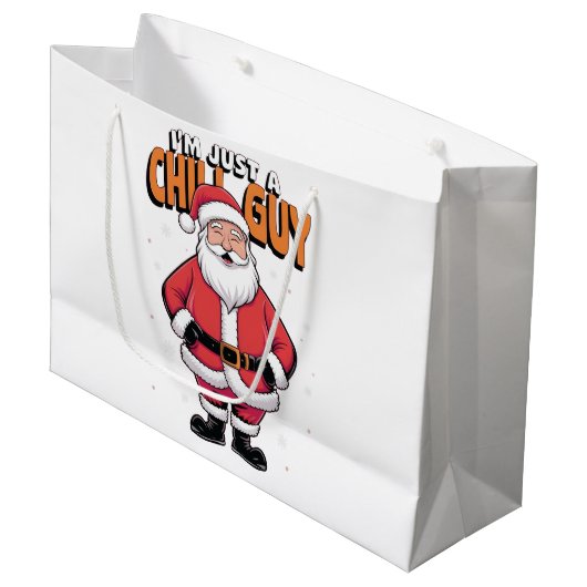 Ik ben gewoon een Chill Guy Meme Kerst Grappig 202 Groot Cadeauzakje (Voorkant Gekanteld)