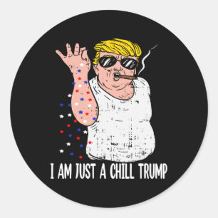 Ik ben gewoon een chill guy Trump grappige meme vo Ronde Sticker