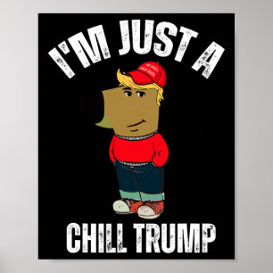 Ik ben gewoon een chill Trump Funny Meme Funny Dog Poster