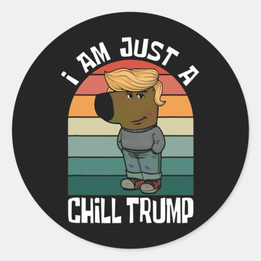 Ik ben gewoon een grappige Trump-meme Ronde Sticker (Voorkant)
