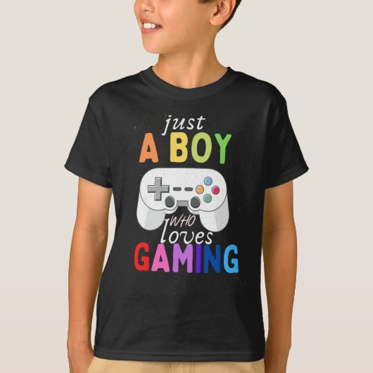 Ik ben gewoon een jongen die van Kinder gamespelaa T-shirt (Voorkant)