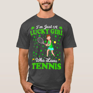 Ik ben gewoon een Lucky meisje dat van Tennis houd T-shirt