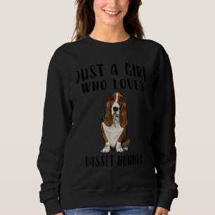 Ik ben gewoon een meisje dat houdt van basset houn trui
