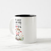 Ik ben gewoon een meisje dat houdt van Koeien 325m Tweekleurige Koffiemok (Voorkant links)