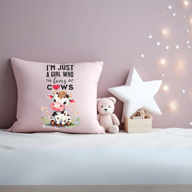 Ik ben gewoon een meisje dat houdt van Koeien 41cm Kussen (Creator heeft geüpload)