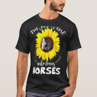 Ik ben gewoon een meisje dat houdt van paarden zon t-shirt