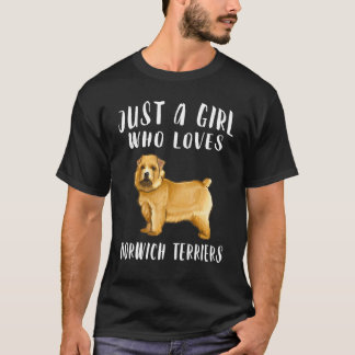 Ik ben gewoon een meisje dat Norwich Terrier honde T-shirt