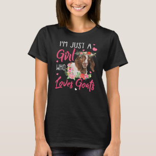 Ik ben gewoon een meisje dat van Goats Goat Lover T-shirt