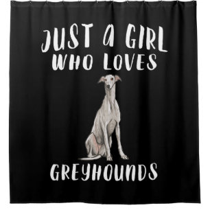Ik ben gewoon een meisje dat van Greyhounds Honden Douchegordijn