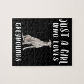 Ik ben gewoon een meisje dat van Greyhounds Honden Legpuzzel (Horizontaal)