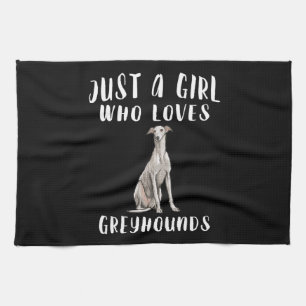 Ik ben gewoon een meisje dat van Greyhounds Honden Theedoek