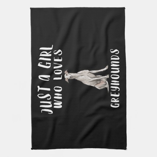 Ik ben gewoon een meisje dat van Greyhounds Honden Theedoek (Verticaal)