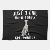 Ik ben gewoon een meisje dat van Greyhounds Honden Theedoek (Horizontaal)