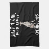 Ik ben gewoon een meisje dat van Greyhounds Honden Theedoek (Verticaal)