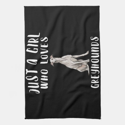 Ik ben gewoon een meisje dat van Greyhounds Honden Theedoek (Verticaal)