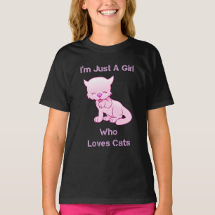 Ik ben gewoon een meisje dat van katten houdt t-shirt