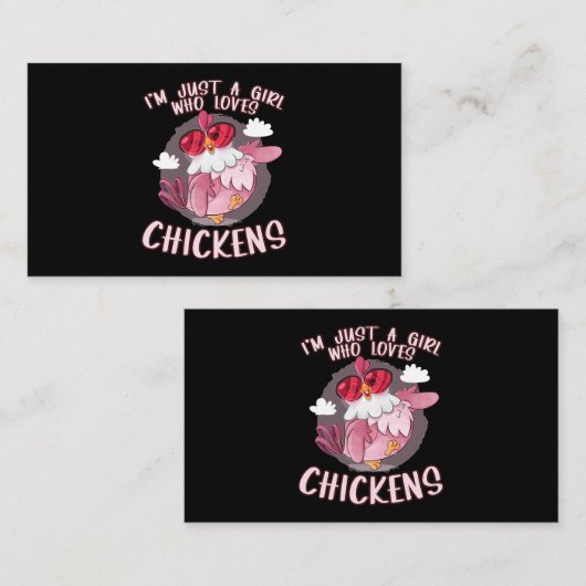 Ik ben gewoon een meisje dat van kippen houdt. visitekaartje (Voorkant / Achterkant)