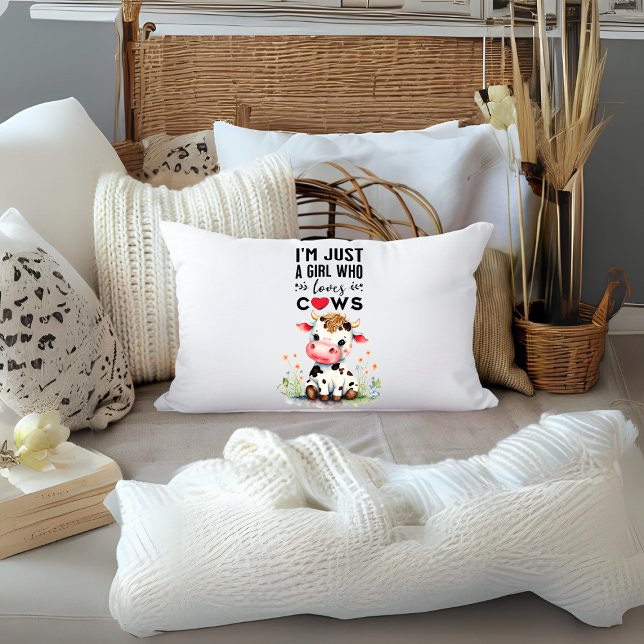 Ik ben gewoon een meisje dat van Koeien houdt Kussen (Creator heeft geüpload)