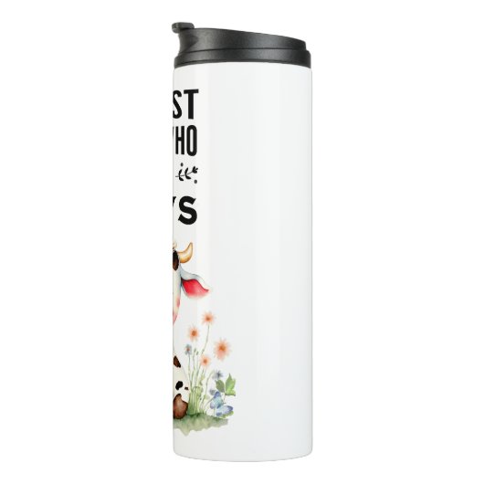 Ik ben gewoon een meisje dat van Koeien houdt Thermosbeker (Geroteerd rechts)