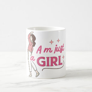 Ik ben gewoon een meisje retro feministische empow koffiemok