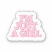 Ik ben gewoon een meisje Sticker Schattigee roze q (Voorkant)