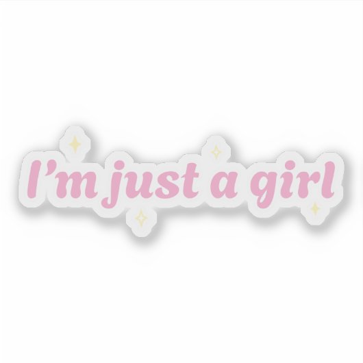 Ik ben gewoon een meisje Vinyl Sticker (Voorkant)