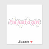 Ik ben gewoon een meisje Vinyl Sticker (Vel)