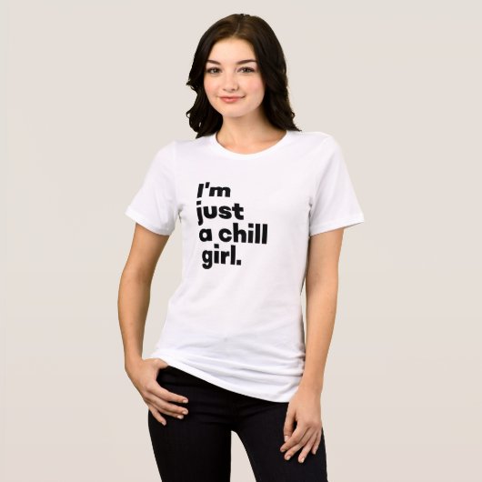 Ik ben gewoon een relax meisje (Wit) Tri-Blend Shirt (Voorkant volledig)