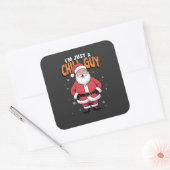 Ik ben gewoon een relaxte kerel Meme Kerstmis Grap Vierkante Sticker (Envelop)