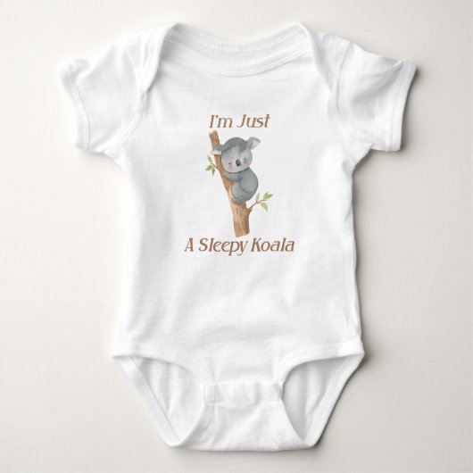 Ik ben gewoon een Slapy Koala Cute Baby Design Romper (Voorkant)