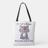 Ik ben gewoon een vrouw die van katten en Canvas t Tote Bag (Achterkant)