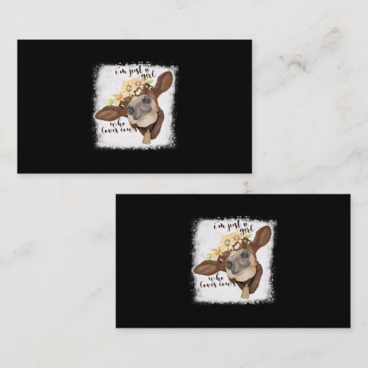 Ik ben gewoon meisje dat van Koeien houdt die Shir Visitekaartje (Voorkant / Achterkant)