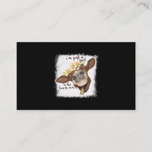 Ik ben gewoon meisje dat van Koeien houdt die Shir Visitekaartje (Voorkant)
