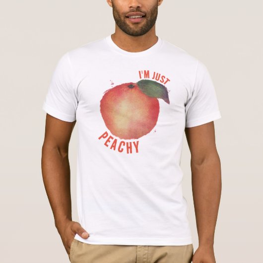IK BEN GEWOON PEACHY, PEACH GRAPHIC MANNEN T-SHIRT (Voorkant)
