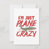 Ik ben gewoon 'Plane Crazy Airplane Fly Vliegtuig  Kaart (Voorkant)