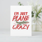 Ik ben gewoon 'Plane Crazy Airplane Fly Vliegtuig  Kaart (Staand voorkant)