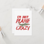 Ik ben gewoon 'Plane Crazy Airplane Fly Vliegtuig  Kaart (Voorkant / Achterkant in situ)