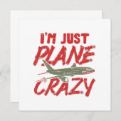 Ik ben gewoon 'Plane Crazy Airplane Fly Vliegtuig  Notitiekaartje (Voorkant / Achterkant)