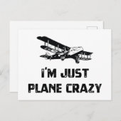Ik ben gewoon Plane Crazy Briefkaart (Voorkant / Achterkant)