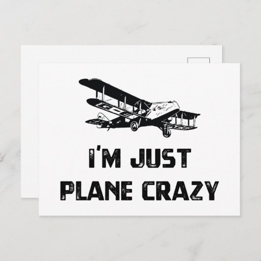 Ik ben gewoon Plane Crazy Briefkaart (Voorkant / Achterkant)