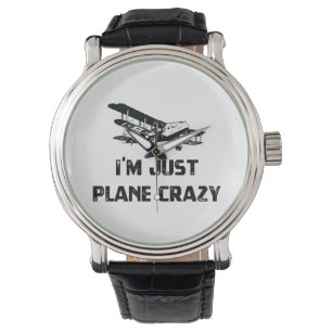 Ik ben gewoon Plane Crazy Horloge