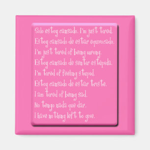 IK BEN GEWOON VERBROKEN EMO-QUOTES SPAANS ENGELSE MAGNEET