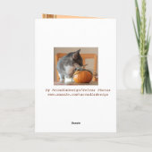 Ik ben gezegend Thanksgiving Wenskaart met Kat Feestdagen Kaart (Achterkant)