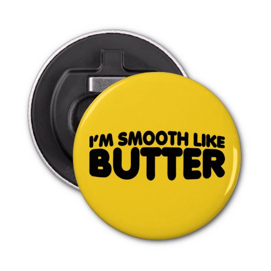 Ik ben glad als Butter Button Flesopener (Voorkant)