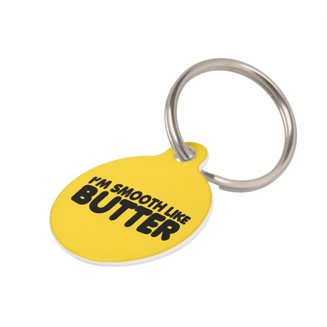 Ik ben glad als Butter Huisdierpenning (Zijkant)