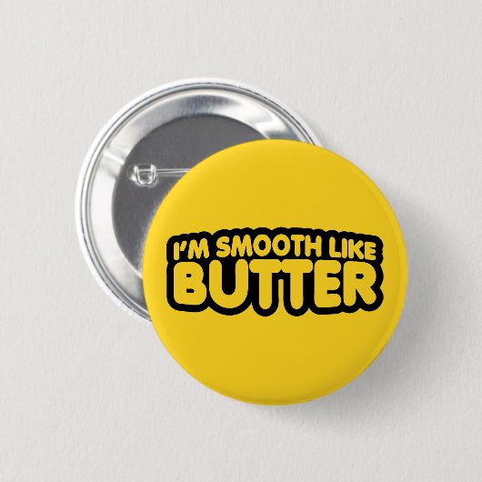 Ik ben glad als Butter Ronde Button 5,7 Cm (Voorkant /achterkant)