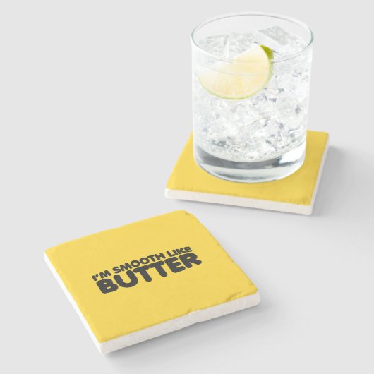 Ik ben glad als Butter Stenen Onderzetter (Zijkant)