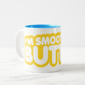 Ik ben glad als Butter Tweekleurige Koffiemok (Voorkant links)