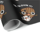 Ik ben Glovin It Funny Baseball Pun Dark BG Cadeaupapier (Rol Hoek)