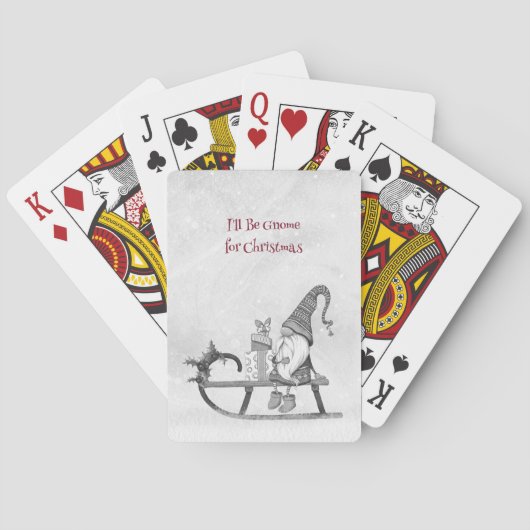 Ik ben Gnome voor Kerstmis Punny BW Vakantie Pokerkaarten (Achterkant)
